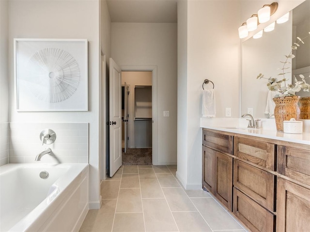 11700 SW 15th Ter, Yukon, OK 73099 - full bath with a bath, vanity, and tile patterned floors