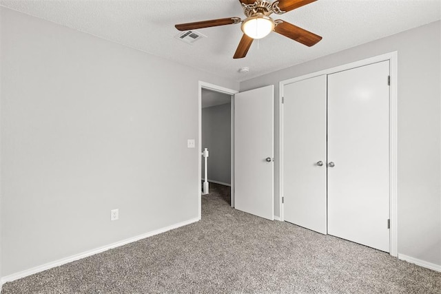 4800 SE 45th St, Oklahoma City, OK 73135 - unfurnished bedroom with carpet, a closet, and a ceiling fan