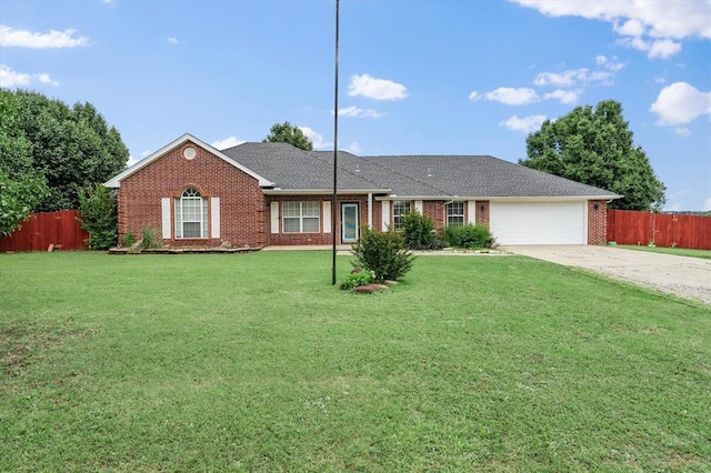910796 S 3350th Rd, Wellston, OK 74881 - ranch-style home featuring brick siding, concrete driveway, a garage, and a shingled roof