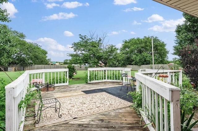 910796 S 3350th Rd, Wellston, OK 74881 - wooden deck with a fenced backyard