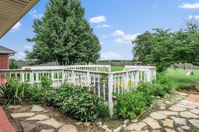 910796 S 3350th Rd, Wellston, OK 74881 - fenced backyard with a deck