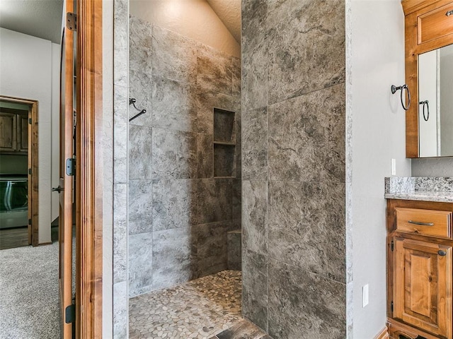 12905 S Mustang Rd, Mustang, OK 73064 - bathroom with a walk in shower and vanity