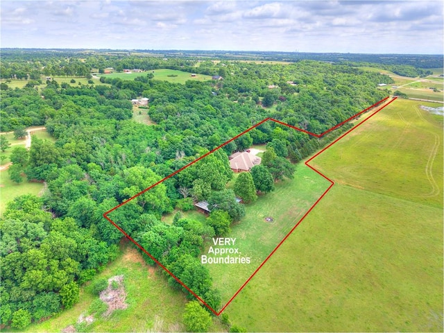 12905 S Mustang Rd, Mustang, OK 73064 - aerial view of sparsely populated area featuring property boundaries highlighted