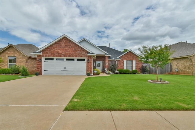 2221 NW 158th St, Edmond, OK 73013 - view of front of property featuring brick siding, an attached garage, concrete driveway, and a shingled roof