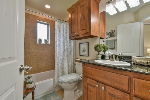 2221 NW 158th St, Edmond, OK 73013 - full bathroom featuring vanity and shower / bath combo