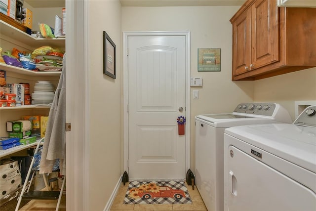 2221 NW 158th St, Edmond, OK 73013 - laundry room with cabinet space and washing machine and clothes dryer