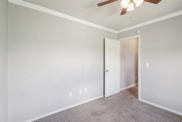 4605 Mackenzie Dr, Moore, OK 73160 - unfurnished room with ceiling fan, carpet, and crown molding