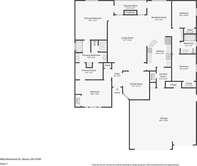 4605 Mackenzie Dr, Moore, OK 73160 - view of floor plan / room layout