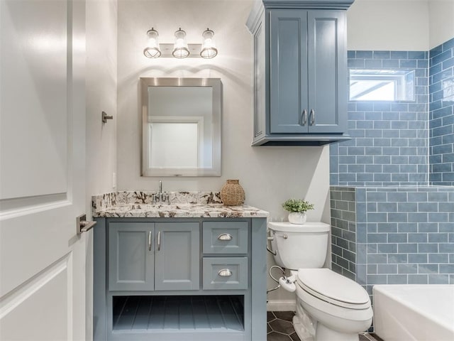 3508 Pavilion Pl, Edmond, OK 73034 - bathroom featuring vanity, shower / washtub combination, and tile patterned flooring