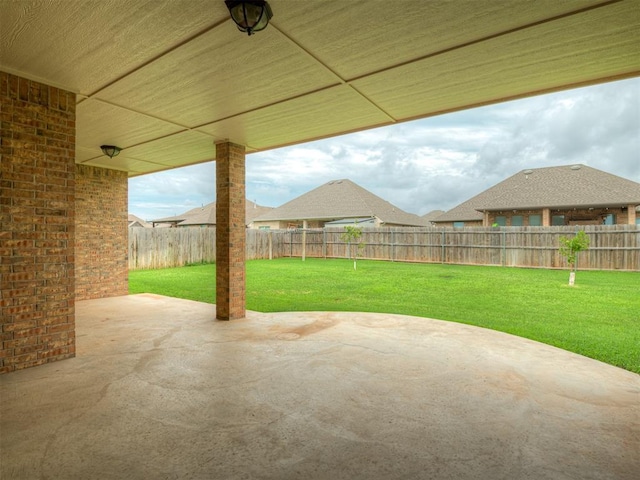 4821 Hidalgo Ave, Mustang, OK 73064 - fenced backyard featuring a patio
