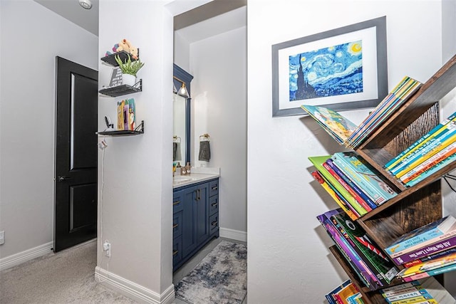 2916 Wood Thrush Way, Edmond, OK 73012 - bathroom featuring vanity and baseboards