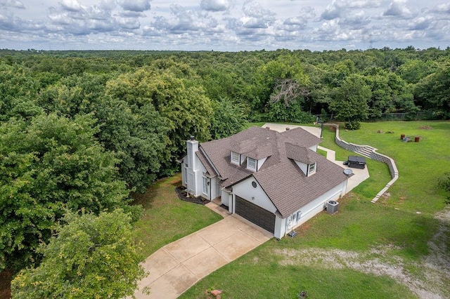 13848 Twin Ridge Dr, Edmond, OK 73034 - aerial view of property and surrounding area featuring a forest