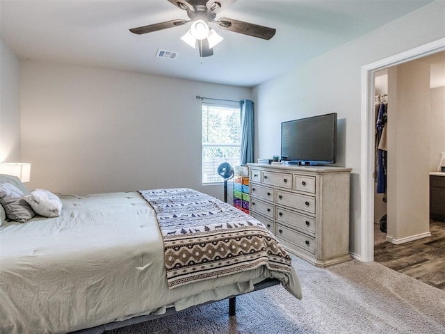 10408 NW 17th St, Oklahoma City, OK 73127 - bedroom featuring ceiling fan, carpet, and a spacious closet