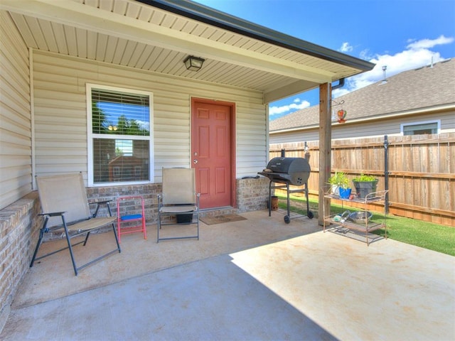 10408 NW 17th St, Oklahoma City, OK 73127 - view of patio with area for grilling