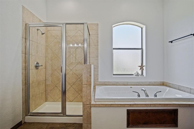 917 Erinova Dr, Yukon, OK 73099 - bathroom with a garden tub and a stall shower