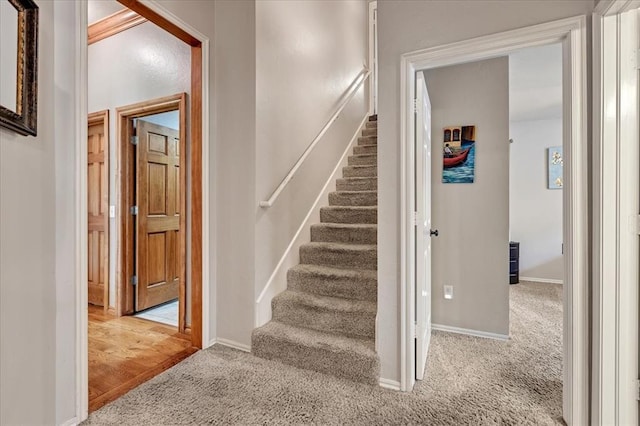 1716 NW 182nd St, Edmond, OK 73012 - staircase with carpet flooring