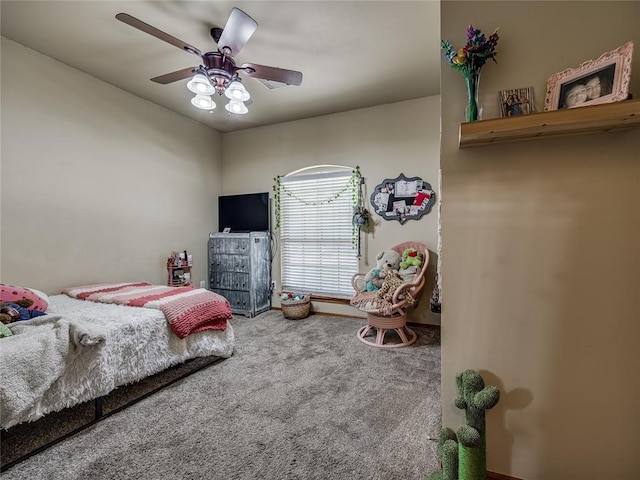 9021 NW 81st St, Yukon, OK 73099 - bedroom with carpet flooring and a ceiling fan