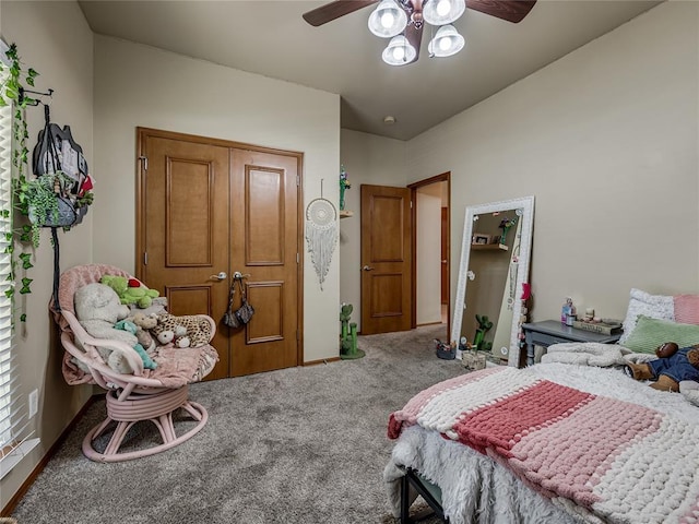 9021 NW 81st St, Yukon, OK 73099 - bedroom featuring carpet flooring and ceiling fan