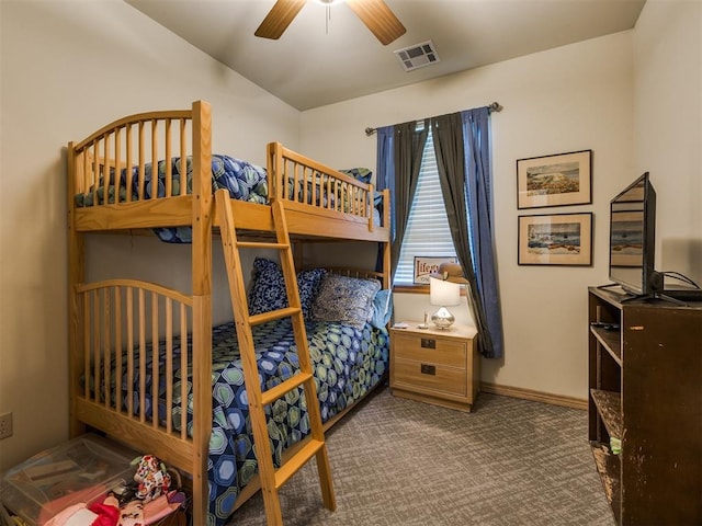 56201 E 285th Rd Unit F36, Afton, OK 74331 - bedroom featuring carpet flooring and ceiling fan