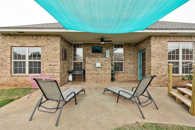 921 Tea Rose Dr, Yukon, OK 73099 - view of patio / terrace featuring a ceiling fan