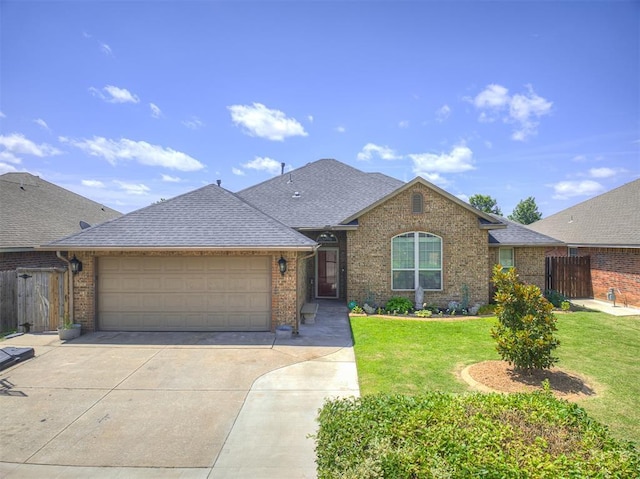 516 SW 161st St, Oklahoma City, OK 73170 - view of front of property featuring driveway, an attached garage, brick siding, and roof with shingles