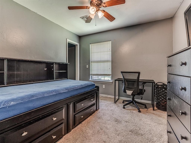 516 SW 161st St, Oklahoma City, OK 73170 - bedroom featuring light colored carpet and ceiling fan