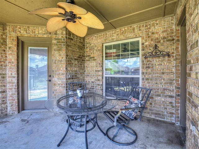 516 SW 161st St, Oklahoma City, OK 73170 - view of patio featuring ceiling fan