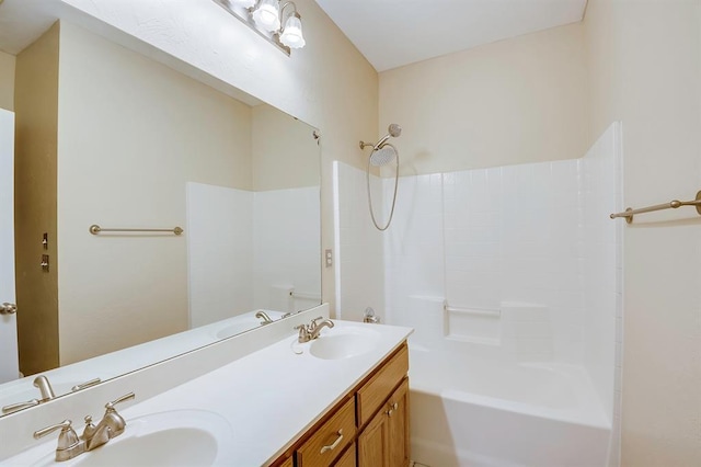 4621 Deer Ridge Blvd, Yukon, OK 73099 - bathroom featuring double vanity and shower / tub combination