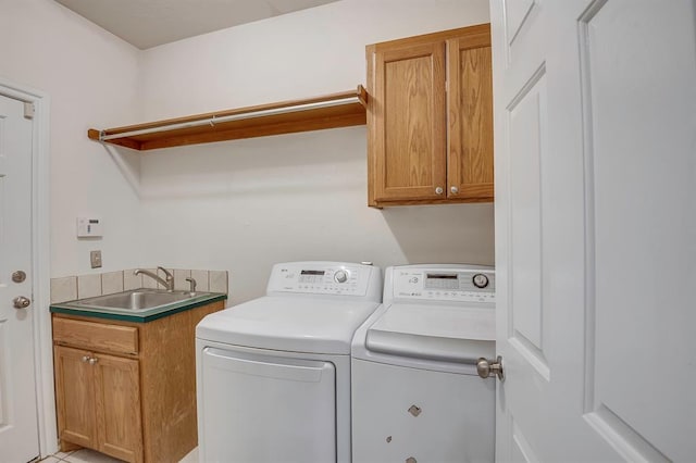 4621 Deer Ridge Blvd, Yukon, OK 73099 - washroom featuring washing machine and clothes dryer and cabinet space