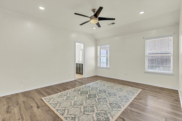 11321 NW 103rd St, Yukon, OK 73099 - unfurnished room featuring ceiling fan, wood finished floors, and recessed lighting