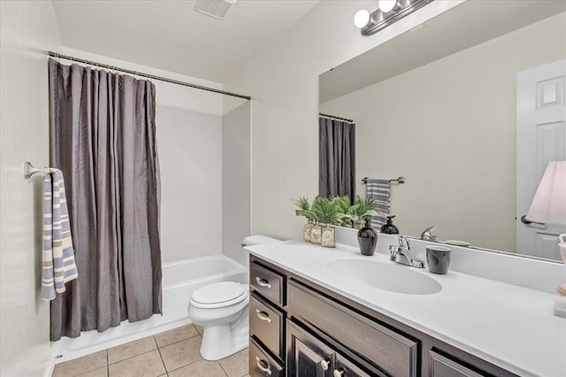 11321 NW 103rd St, Yukon, OK 73099 - full bathroom featuring vanity, tile patterned flooring, and shower / tub combo with curtain