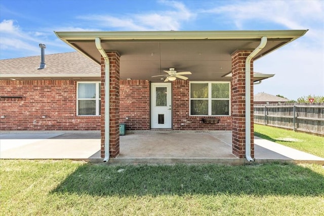 11321 NW 103rd St, Yukon, OK 73099 - view of patio / terrace featuring ceiling fan