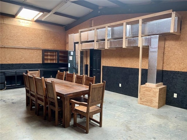 50 Spearfish Rd, Broken Bow, OK 74728 - dining space featuring concrete floors and lofted ceiling