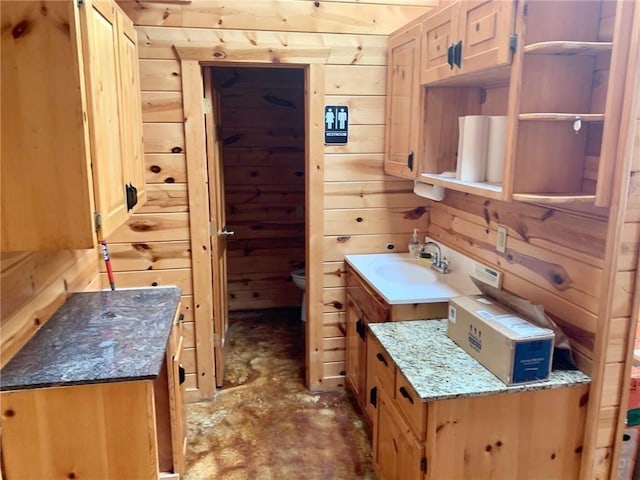 50 Spearfish Rd, Broken Bow, OK 74728 - bathroom with wooden walls and vanity