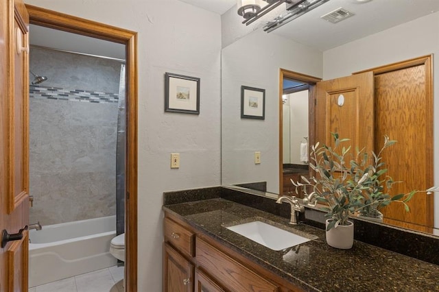 4719 W Two Lakes Ave, Norman, OK 73072 - full bath featuring vanity, tile patterned floors, and shower / tub combination