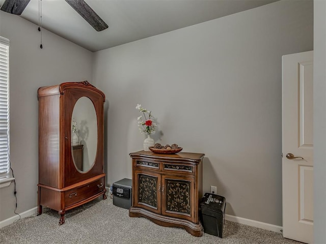 10101 NW 137th St, Yukon, OK 73099 - interior space featuring carpet and a ceiling fan