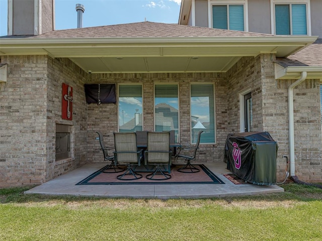10101 NW 137th St, Yukon, OK 73099 - view of patio / terrace featuring grilling area
