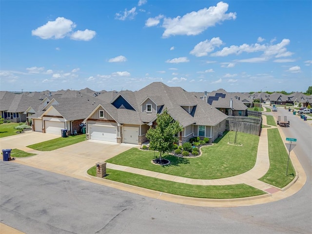 10101 NW 137th St, Yukon, OK 73099 - view of front facade featuring a residential view, an attached garage, concrete driveway, and a shingled roof