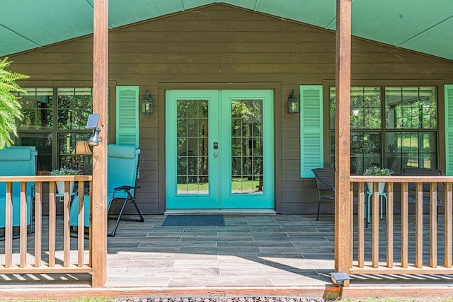 22797 N Henney Rd, Luther, OK 73054 - doorway to property with french doors and a porch