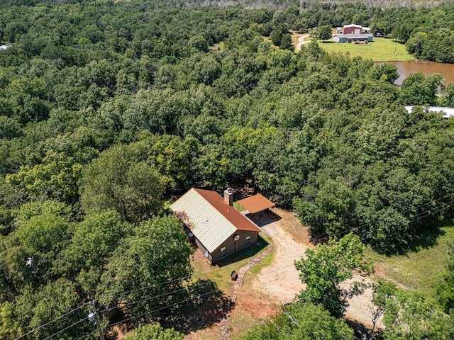22797 N Henney Rd, Luther, OK 73054 - aerial view of property and surrounding area with a heavily wooded area