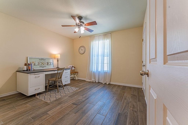 22797 N Henney Rd, Luther, OK 73054 - office space with dark wood finished floors and a ceiling fan