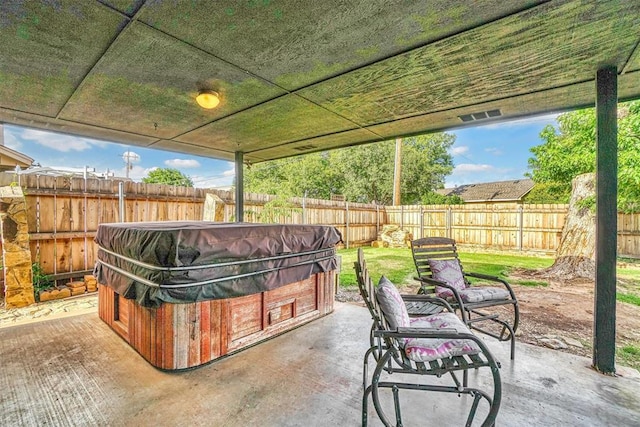 3208 Quail Cir, Altus, OK 73521 - fenced backyard with a patio area