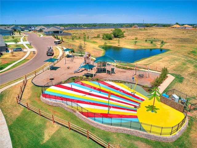 3903 Painted Bird Ln, Norman, OK 73071 - bird's eye view of a nearby body of water and a community park