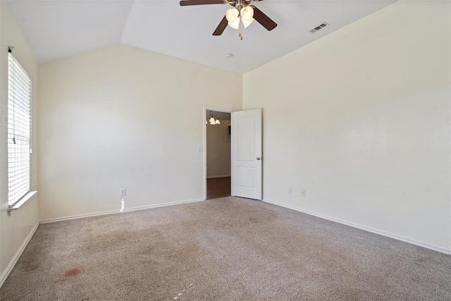 11829 NW 133rd St, Piedmont, OK 73078 - carpeted spare room with a ceiling fan and high vaulted ceiling