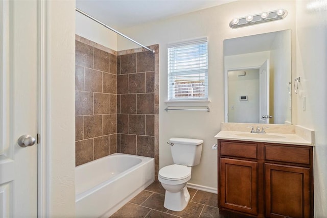 11829 NW 133rd St, Piedmont, OK 73078 - bathroom with vanity, tile patterned flooring, and shower / tub combination
