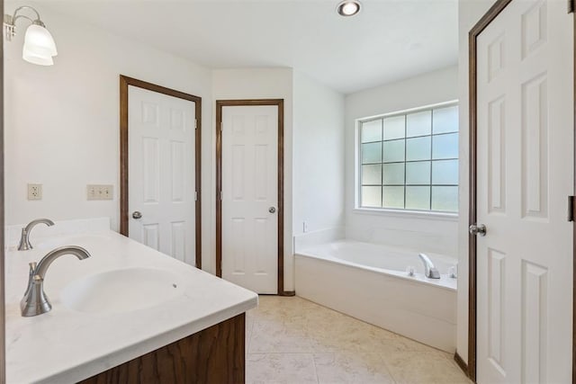 8317 NW 105th St, Oklahoma City, OK 73162 - full bathroom featuring a bath and double vanity