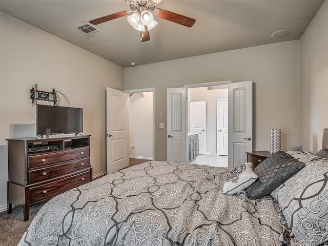 2313 NW 154th St, Edmond, OK 73013 - bedroom featuring carpet floors and ceiling fan