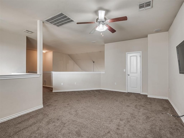 2313 NW 154th St, Edmond, OK 73013 - carpeted spare room with ceiling fan and vaulted ceiling