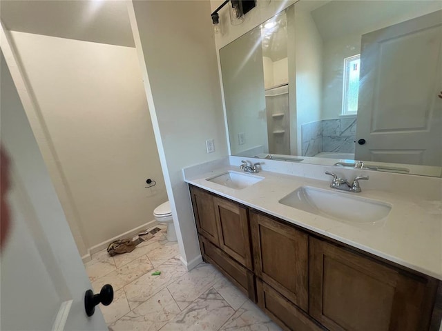 681 Cedar Hill Way, Washington, OK 73093 - bathroom with marble finish flooring and double vanity
