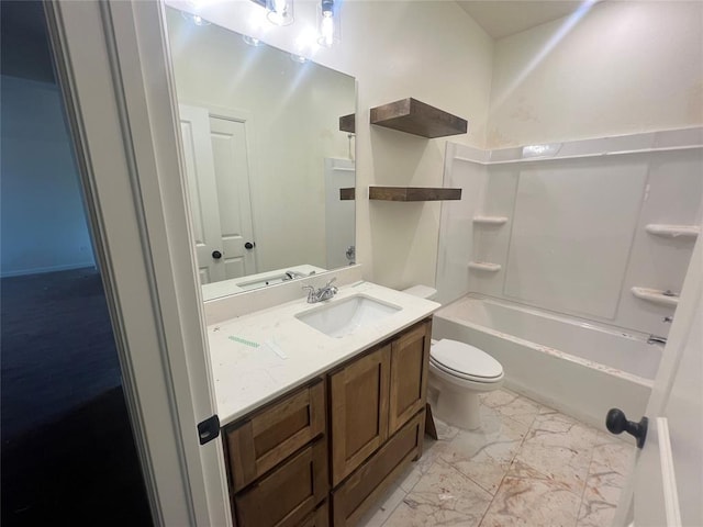 681 Cedar Hill Way, Washington, OK 73093 - full bathroom featuring marble finish flooring, vanity, and  shower combination